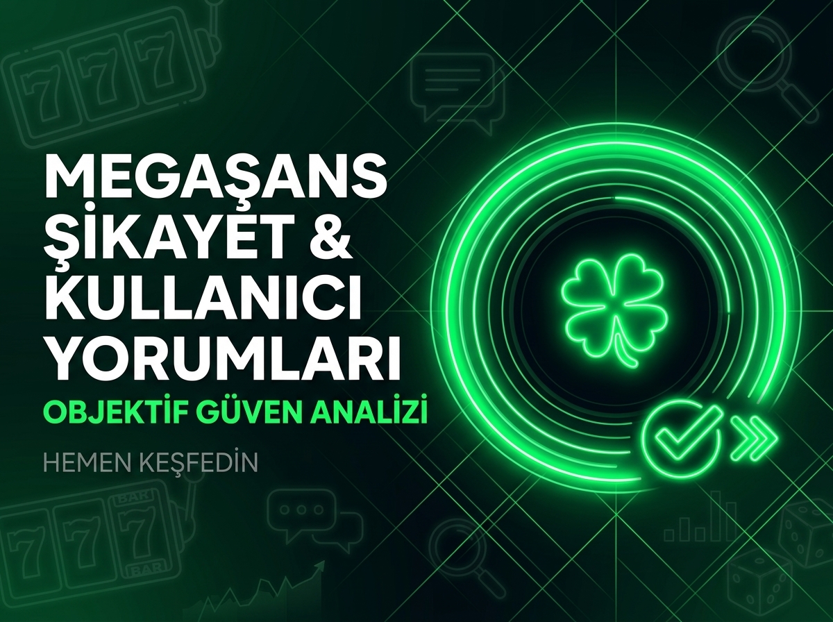 Megaşans platformunun bağımsız kullanıcı şikayetlerini ve objektif güven puanı analiz endeksini temsil eden 3D dijital veri paneli görseli