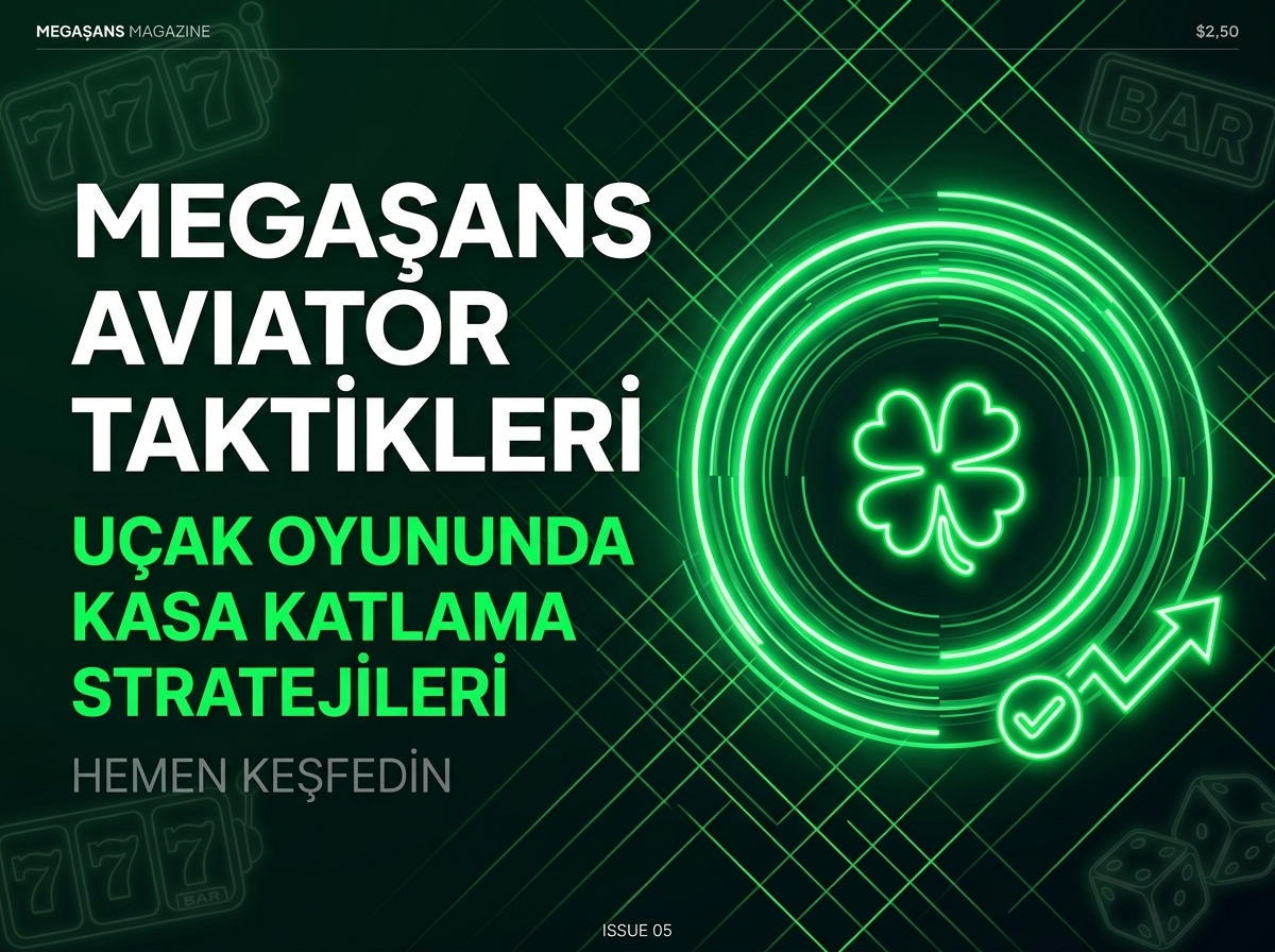 Megaşans Aviator oyunundaki yükseliş grafiğini ve kriptografik uçağın çarpan eğrisini temsil eden 3D minimalist analiz görseli